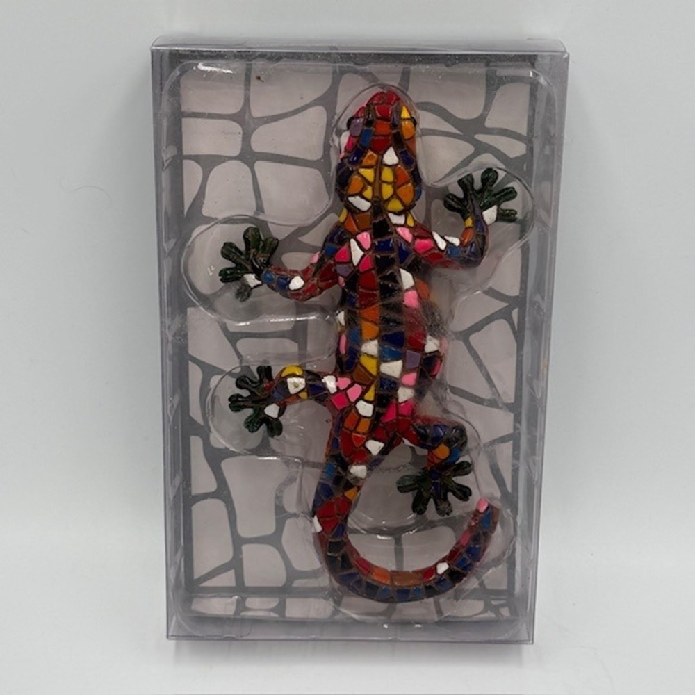 Barcino Designs Classic Mosaic Salamander 2 Azul Hand Painted Figurine 43700